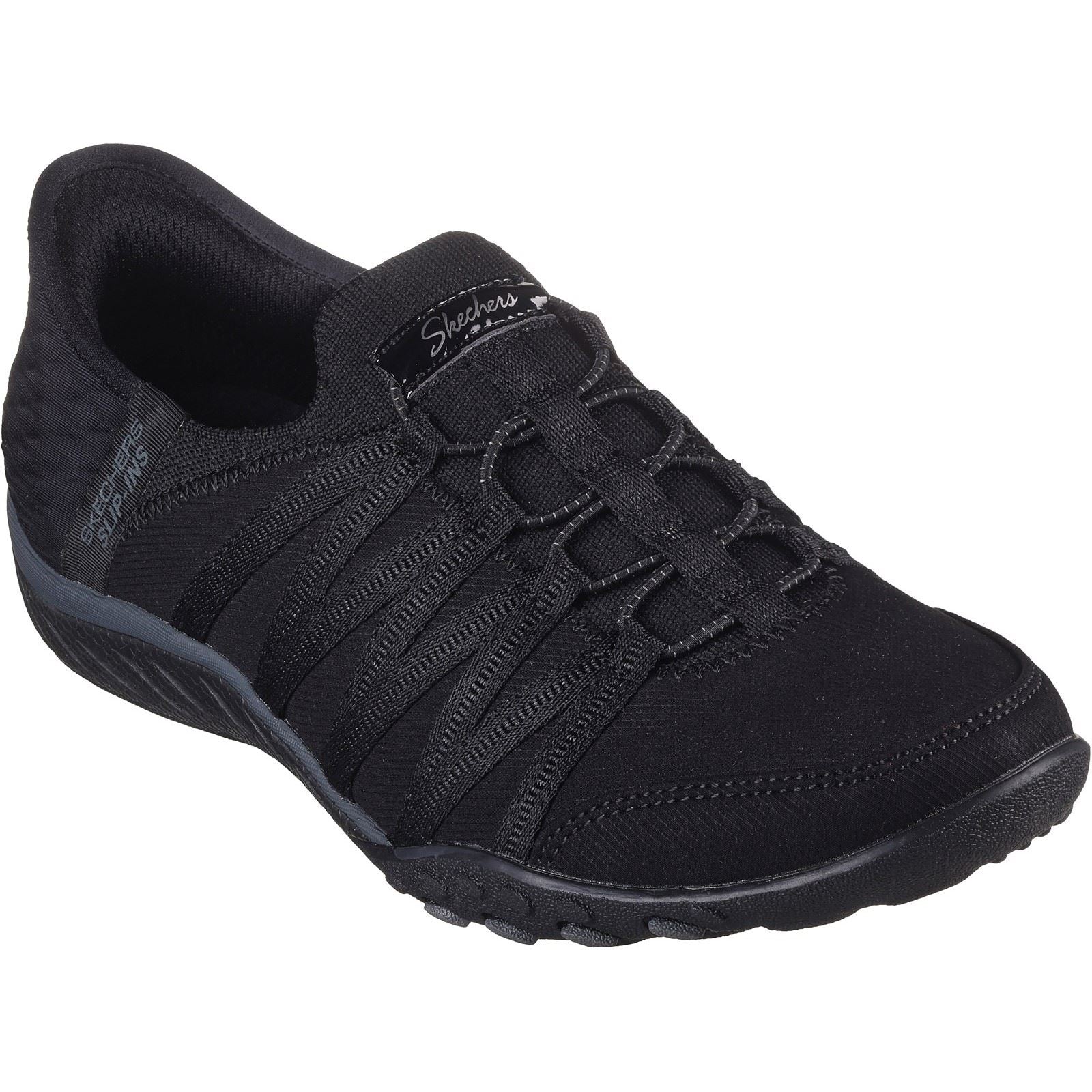 Skechers Breathe-Easy - Roll-With-Me Sneakers Noires Pour Femmes En Textile