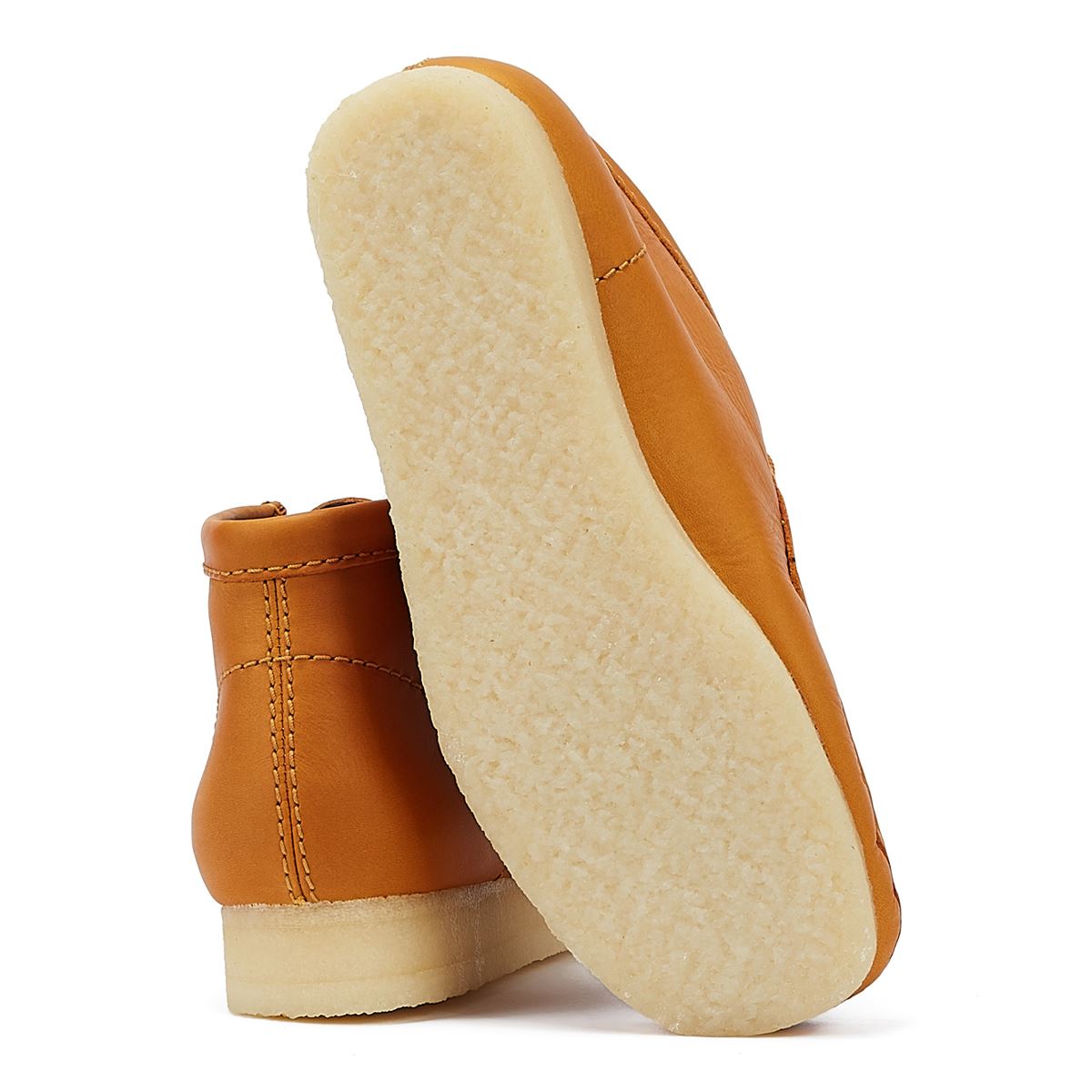 Clarks Originals Bottes Pour Hommes En Cuir Décontractées Wallabee Mid Couleur Tan.