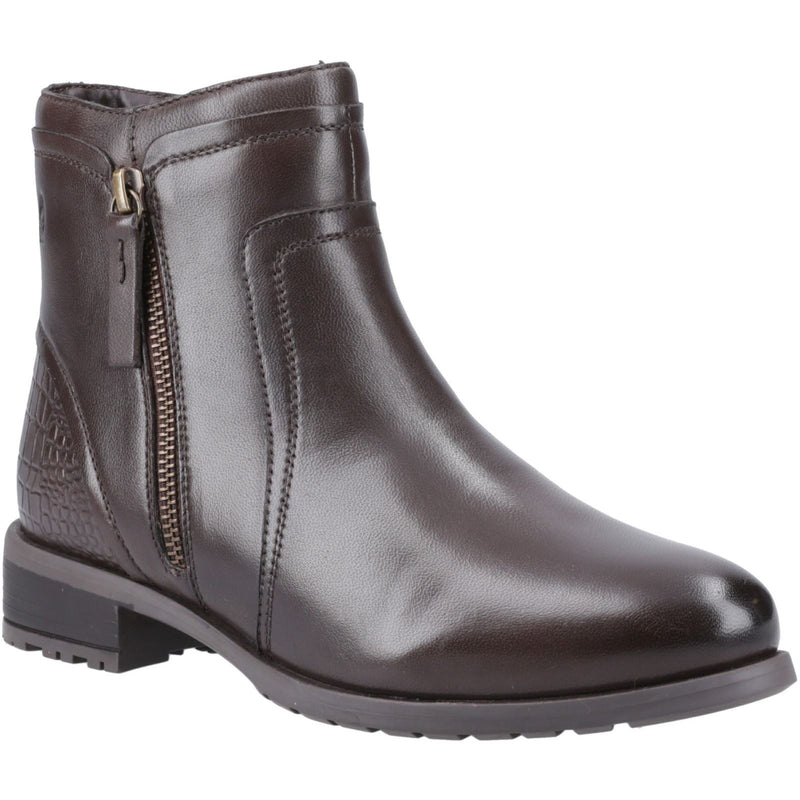 Hush Puppies Scarlett Bottes En Cuir Marron Pour Femmes
