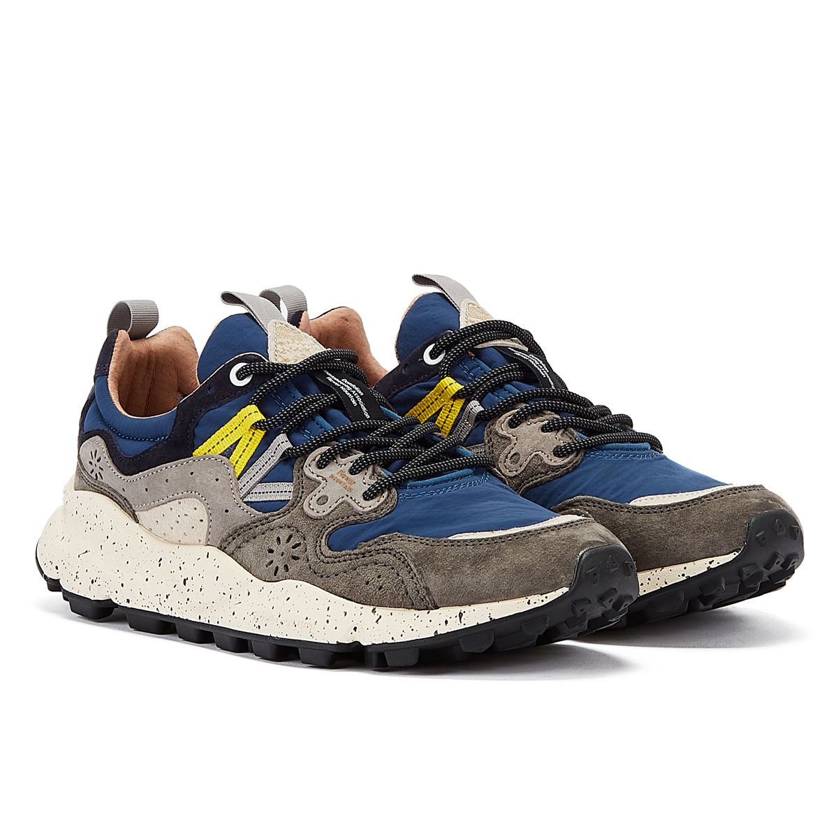Flower Mountain Baskets Grises Pour Hommes En Daim Yamano