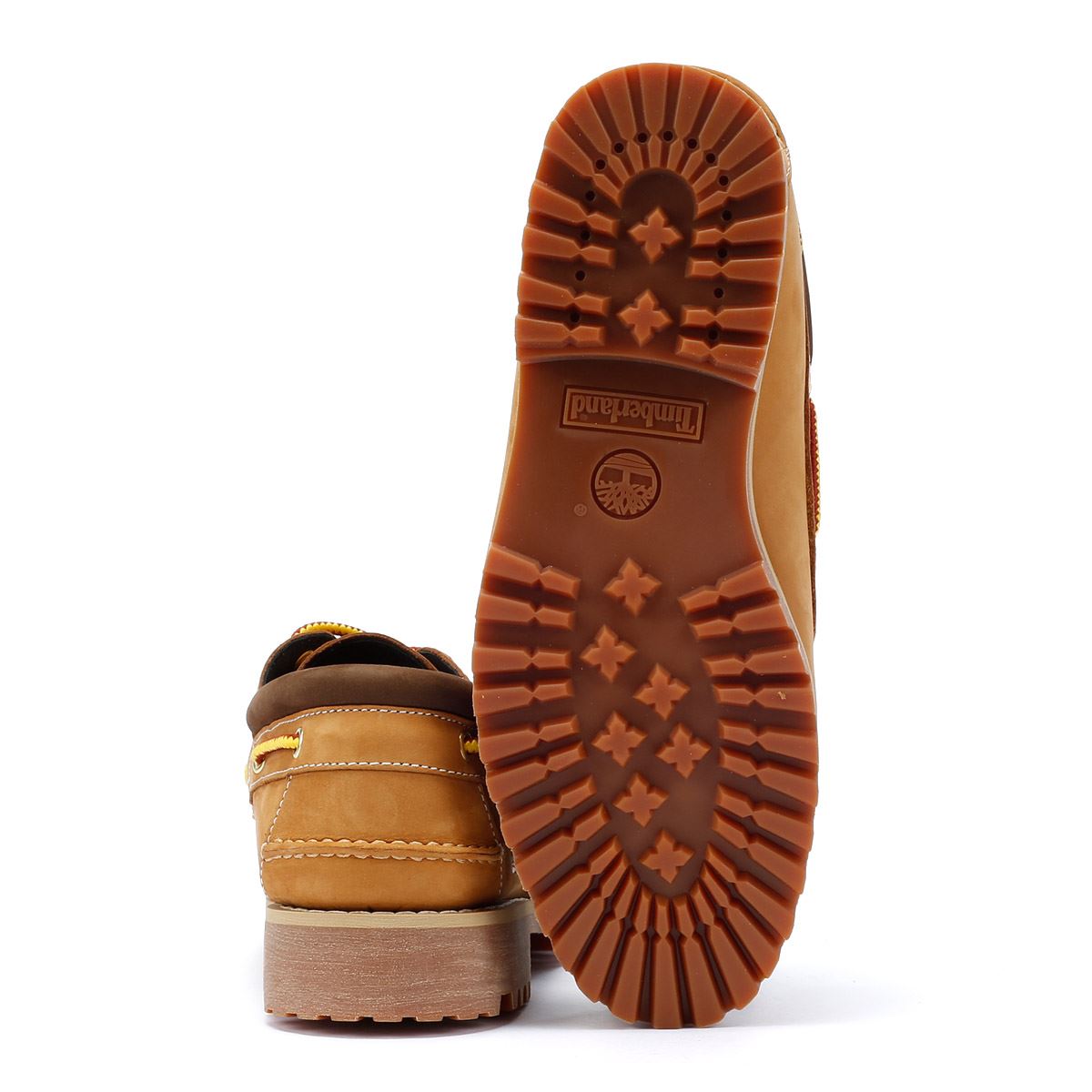 Timberland Authentic Chaussures En Cuir Marron À Lacets Pour Homme