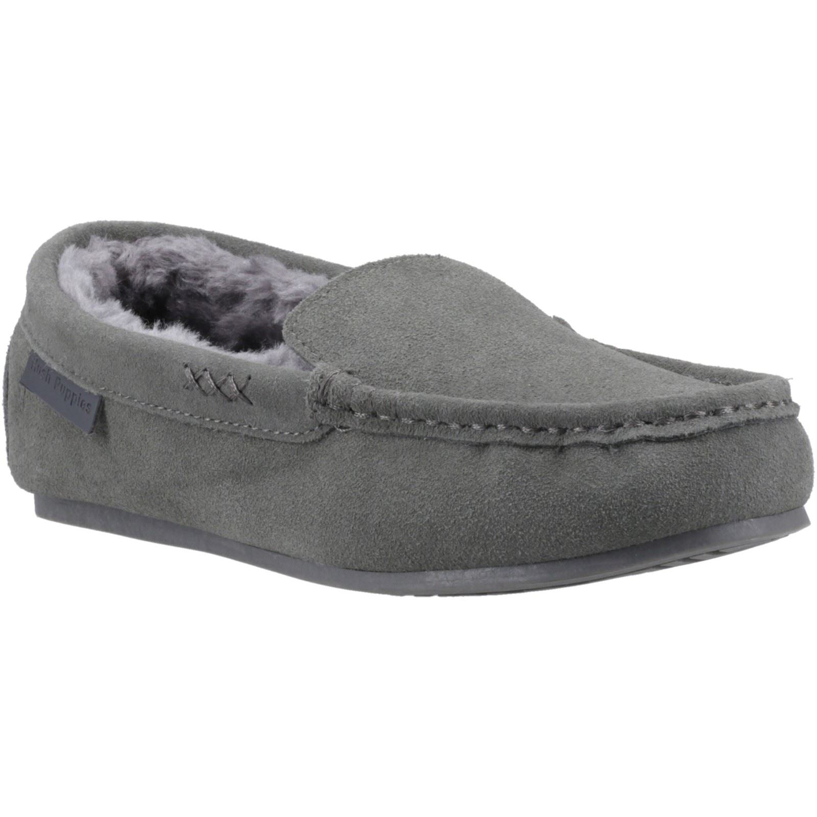 Hush Puppies Annie Mocassin Chaussons Gris Pour Femmes En Suède