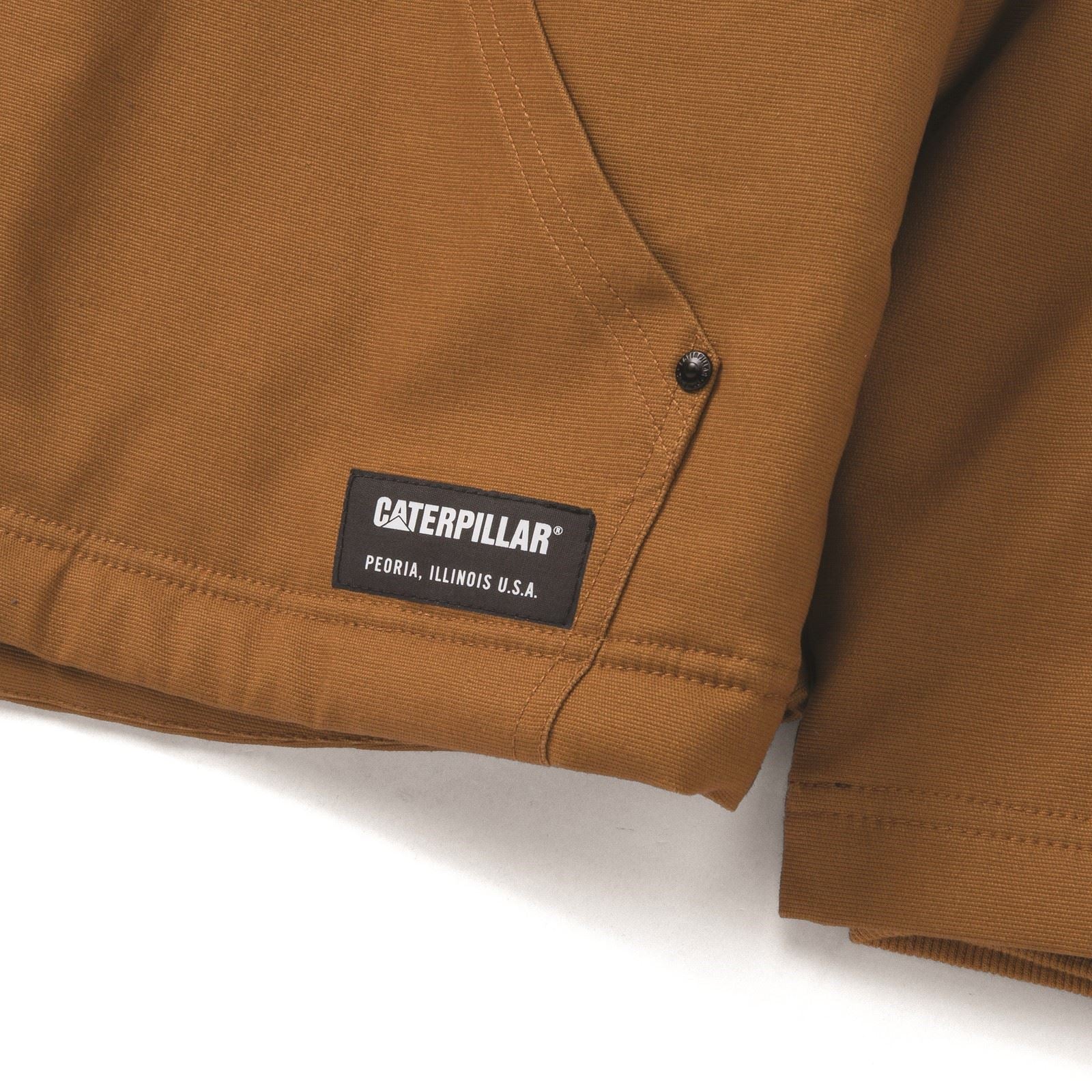 Caterpillar Hooded Sherpa Lined Veste En Polaire Bronze Pour Homme