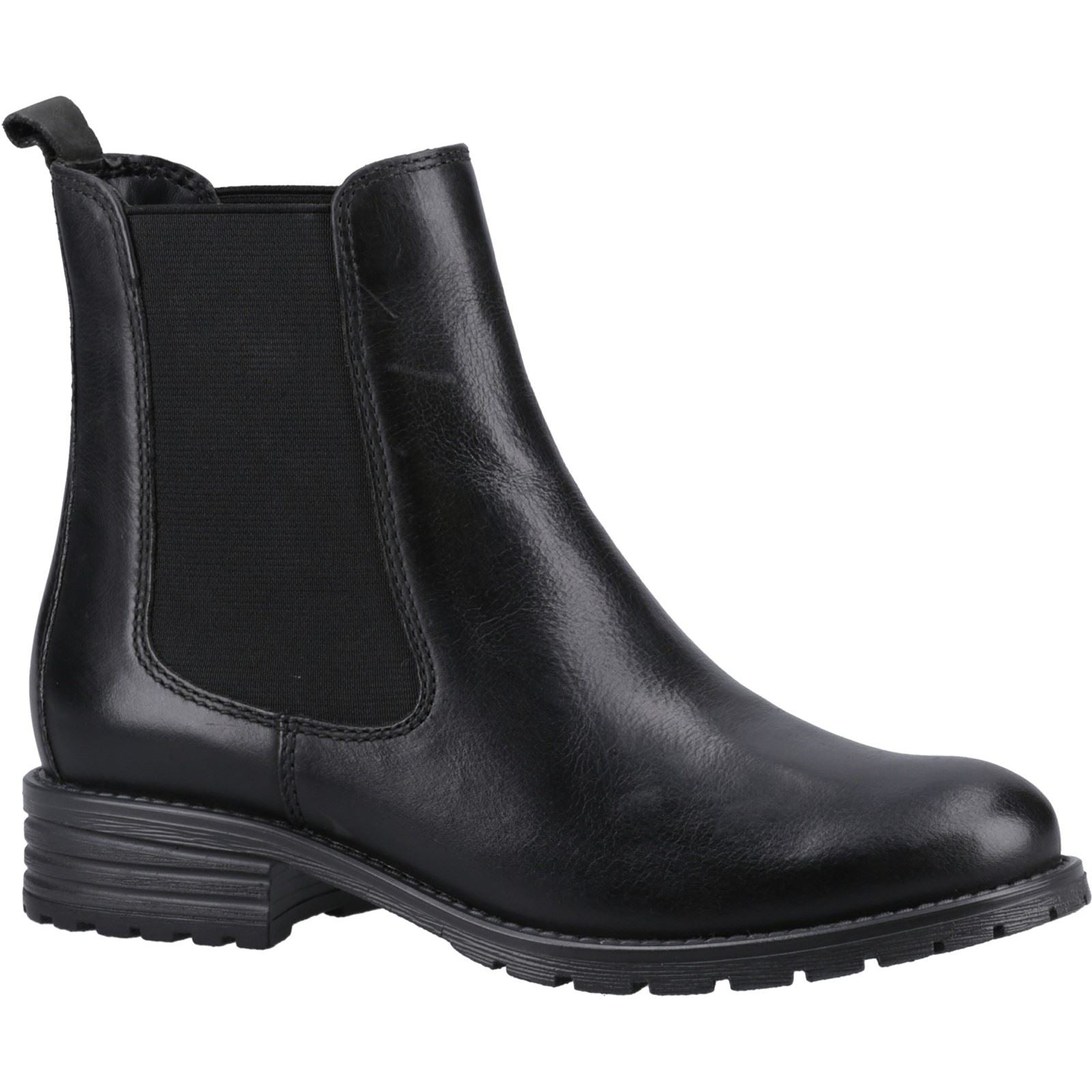 Hush Puppies Priya Bottes En Cuir Noires Pour Femmes