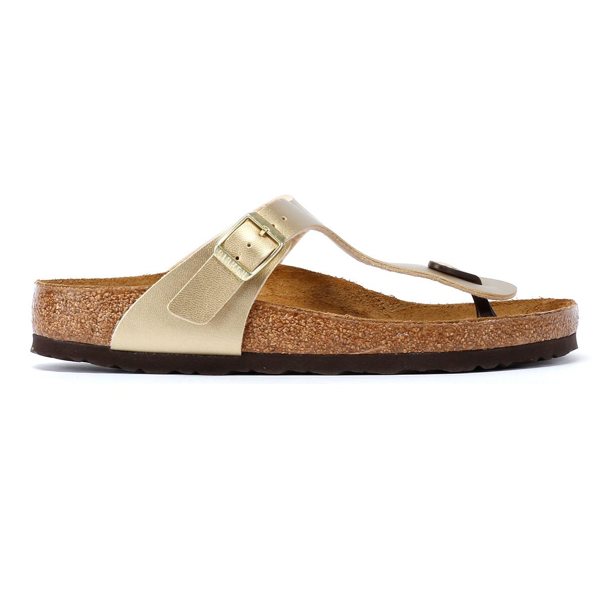 Birkenstock Gizeh Birko Flor Sandales Dorées Pour Femmes