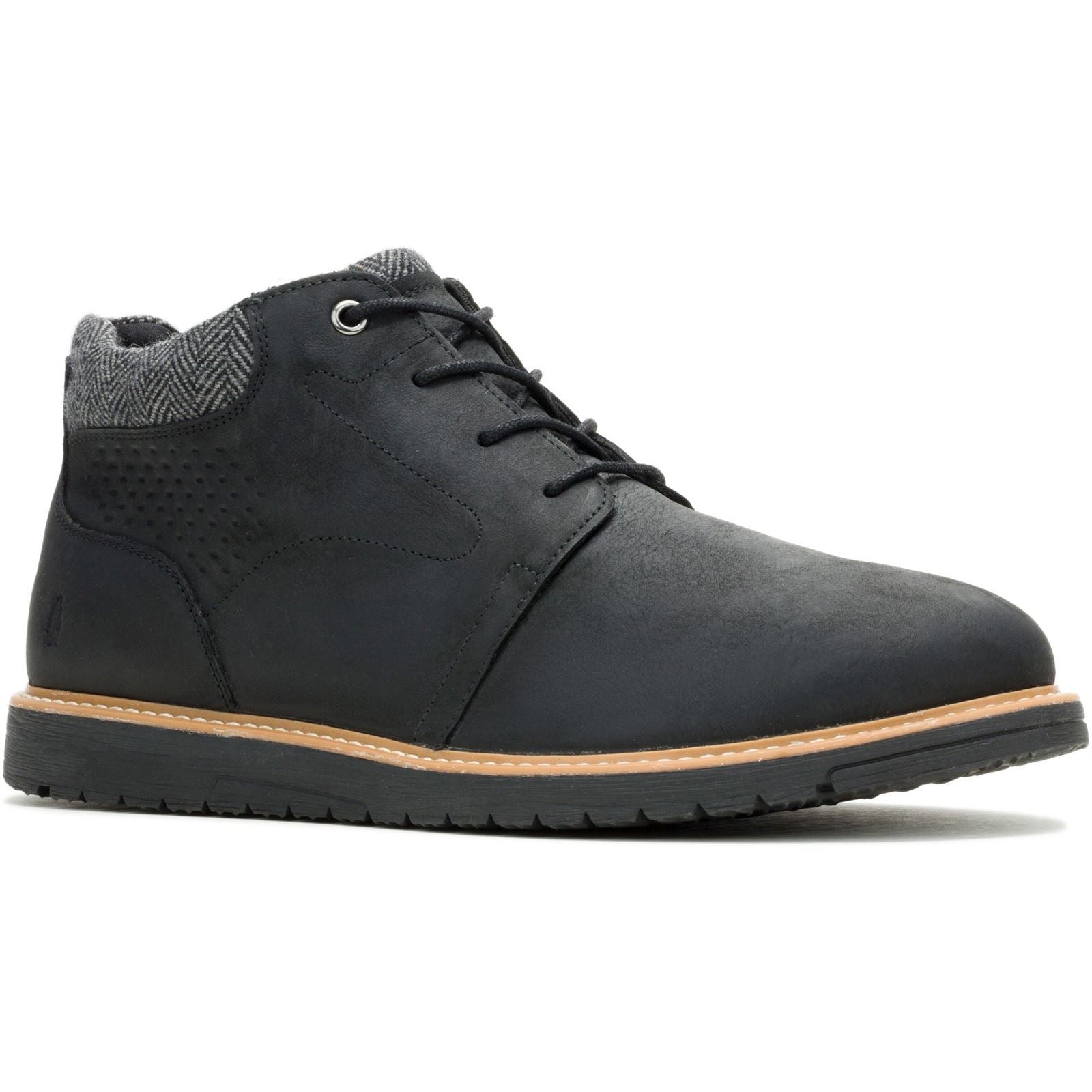 Hush Puppies Jenson Bottes Noires Pour Hommes En Cuir À La Cheville