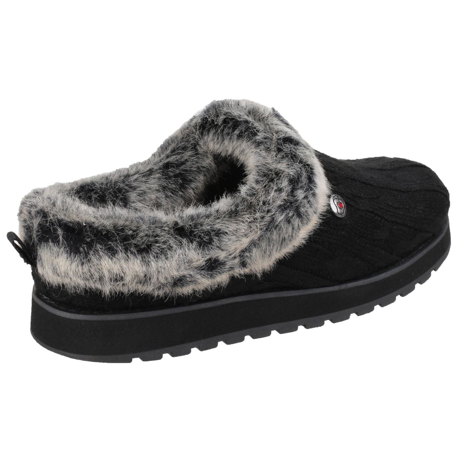 Skechers Keepsakes Ice Angel Chaussons Noirs Pour Femmes En Synthétique