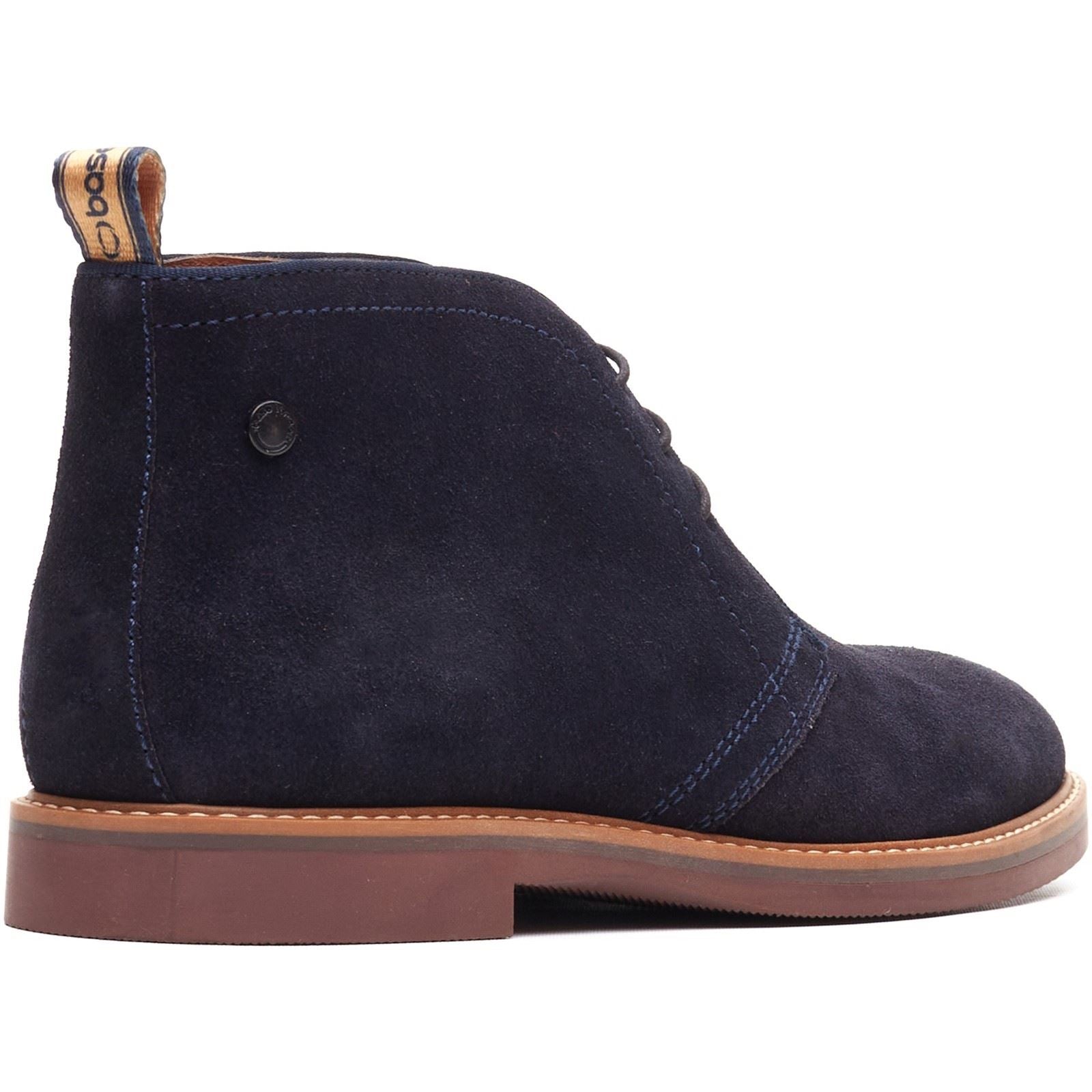 Base London Carlton Chukka Bottes En Cuir Pour Hommes Bleu Marine