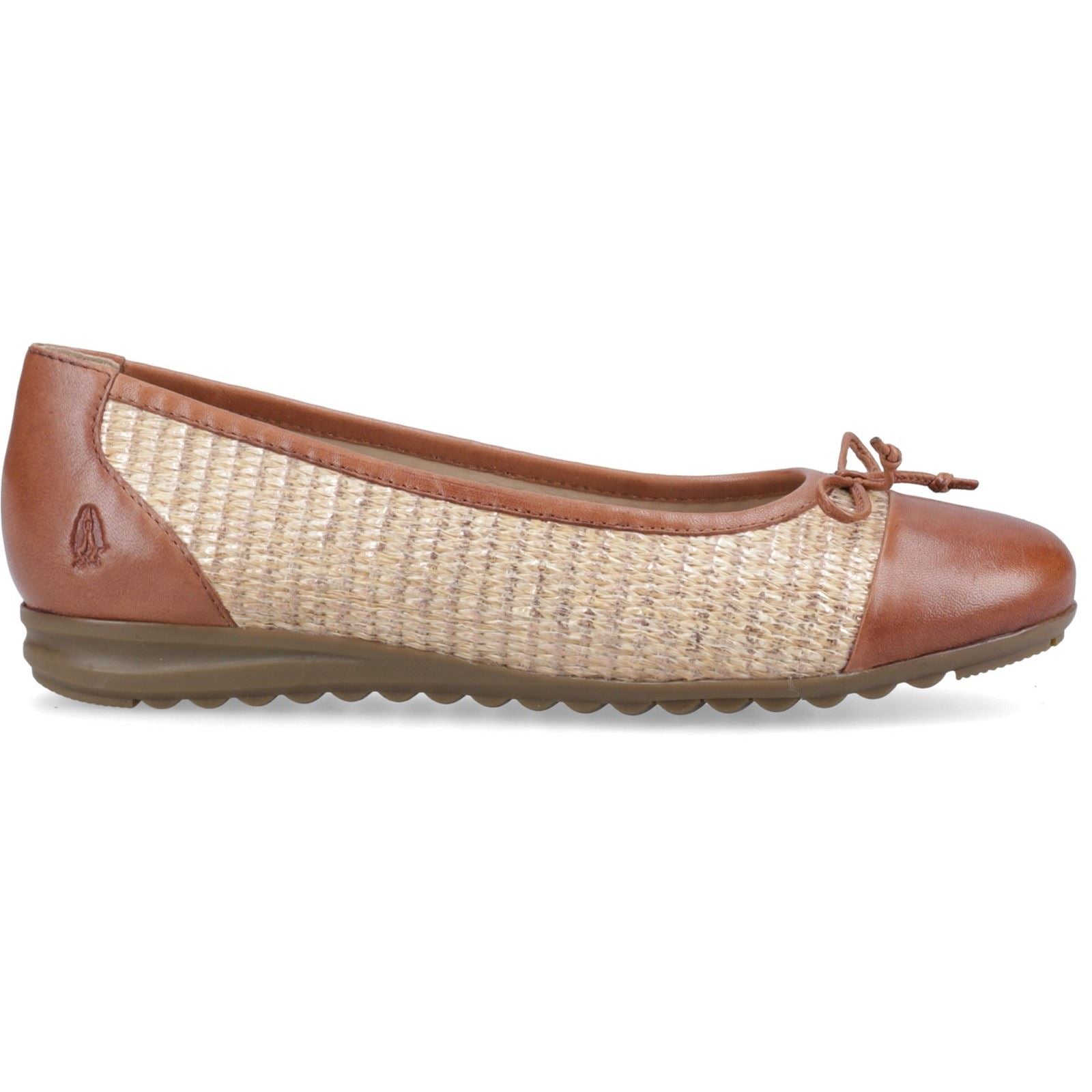 Hush Puppies Laurie Toe Cap Ballerines En Cuir Pour Femmes Couleur Beige