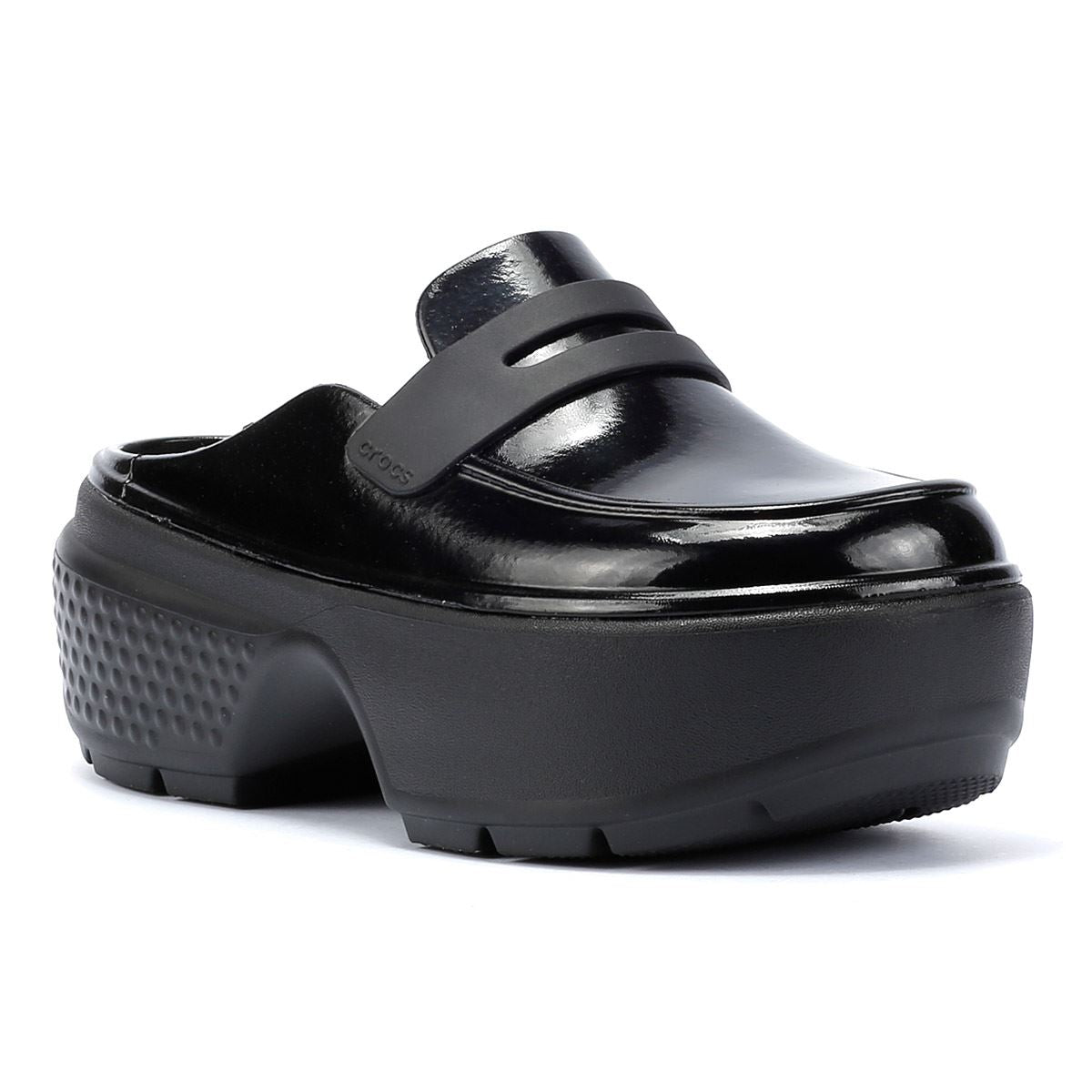 Crocs Stomp High Shine Mocassins Noirs Pour Femmes