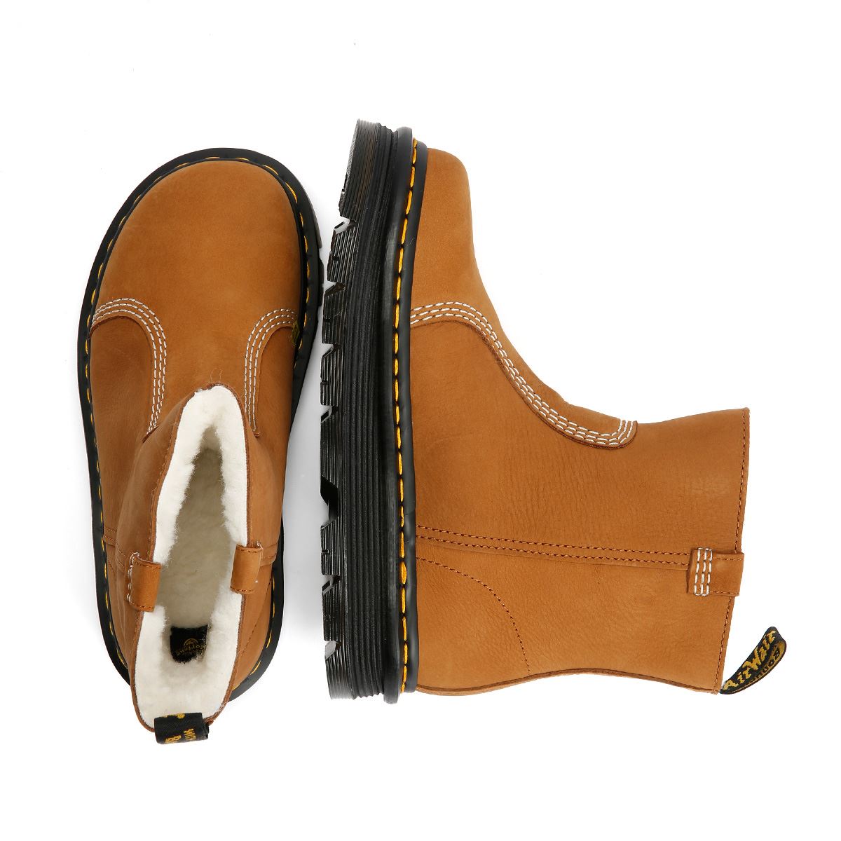 Dr. Martens Zebzag Rigger Bottes Brunes En Nubuck Pour Femmes