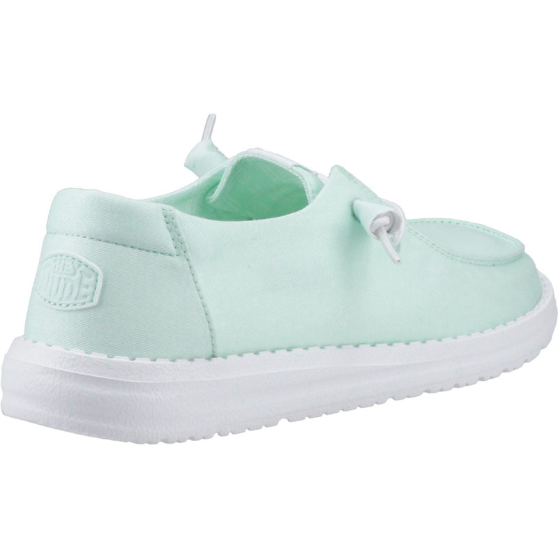 HEYDUDE Wendy Canvas Chaussures Mocassins Bleu Baie Pour Femmes En Coton À 100%