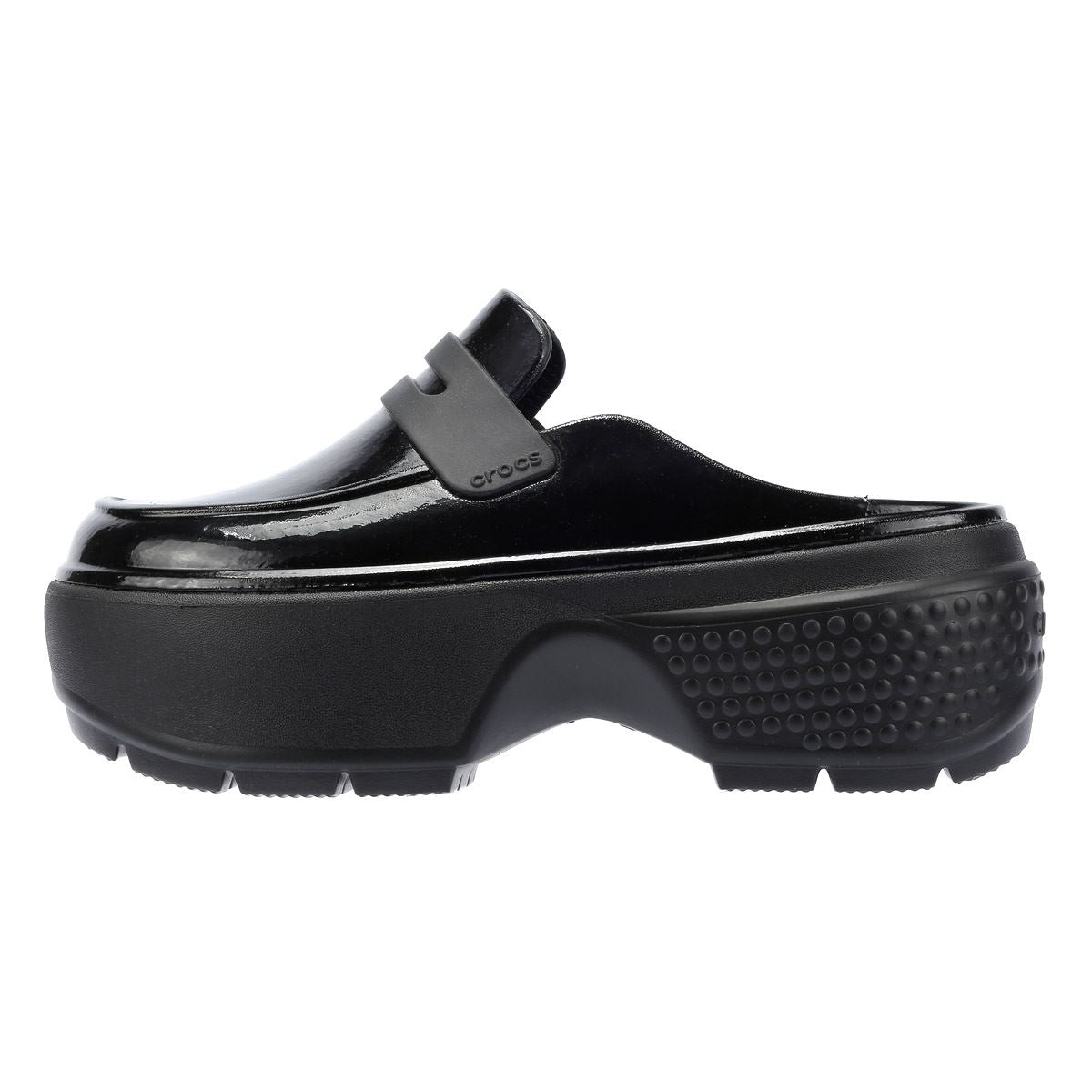 Crocs Stomp High Shine Mocassins Noirs Pour Femmes