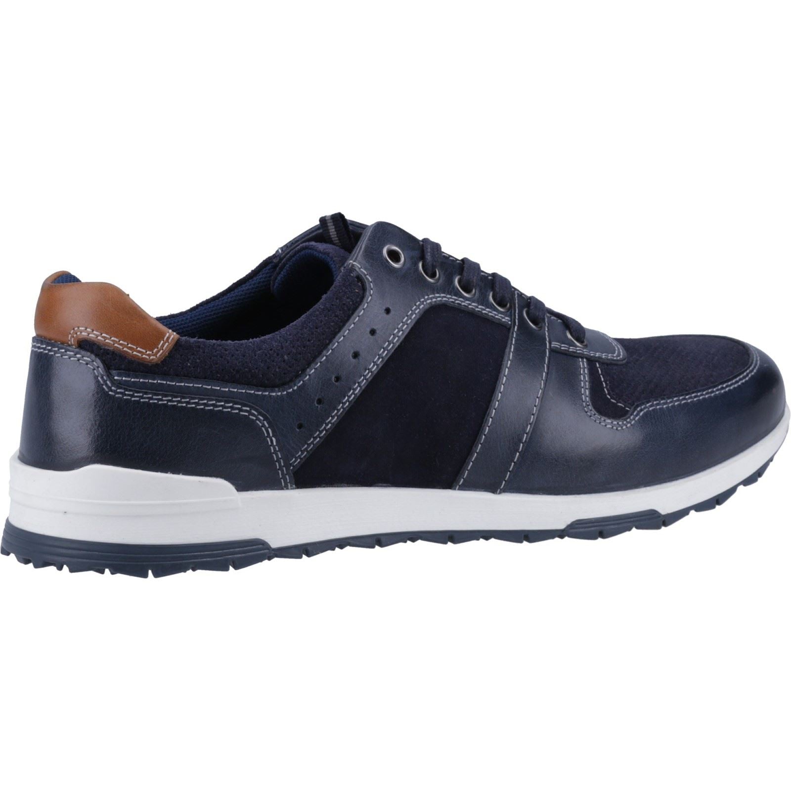 Hush Puppies Christopher Baskets En Cuir Pour Homme, Bleu Marine.