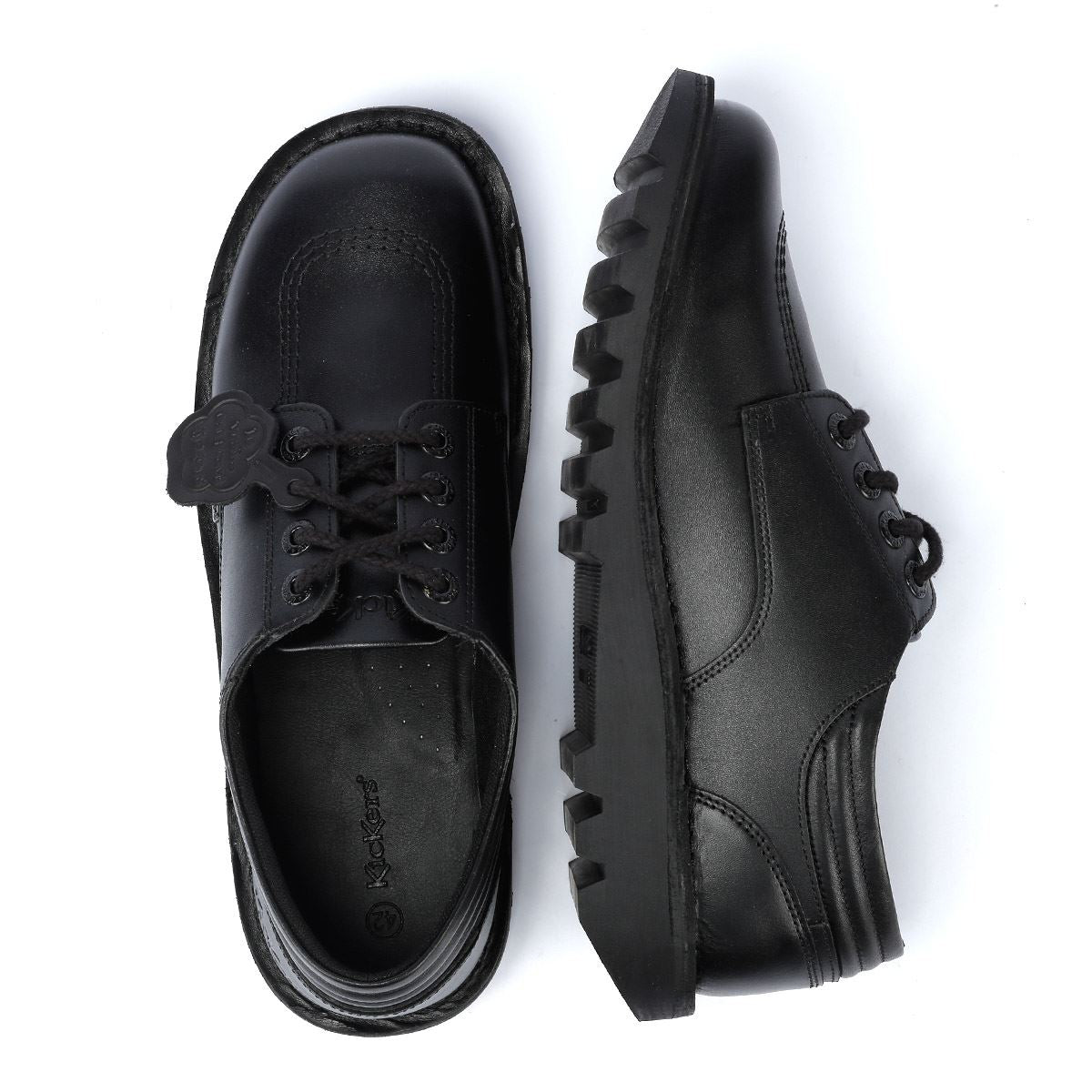 Kickers Kick Lo Padded Chaussures Noires En Cuir Pour Hommes