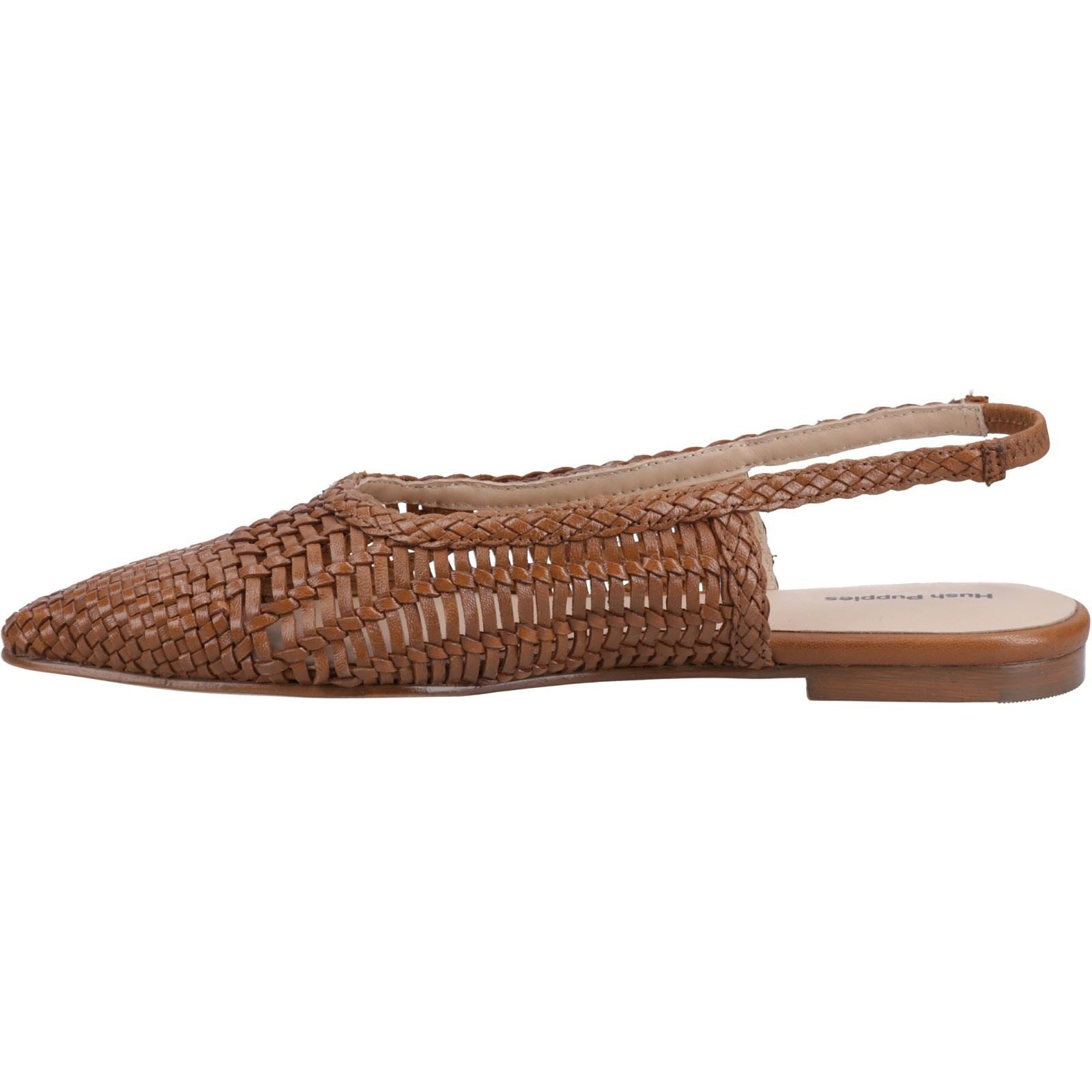 Hush Puppies Dalia Woven Ballons Plats Pour Femmes En Cuir De Couleur Tan