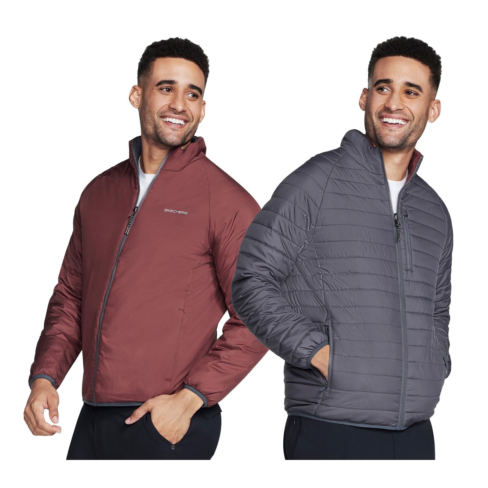 Skechers Performance Go Shield Altitude Reversible Jacket Veste Matelassée Noire Pour Hommes