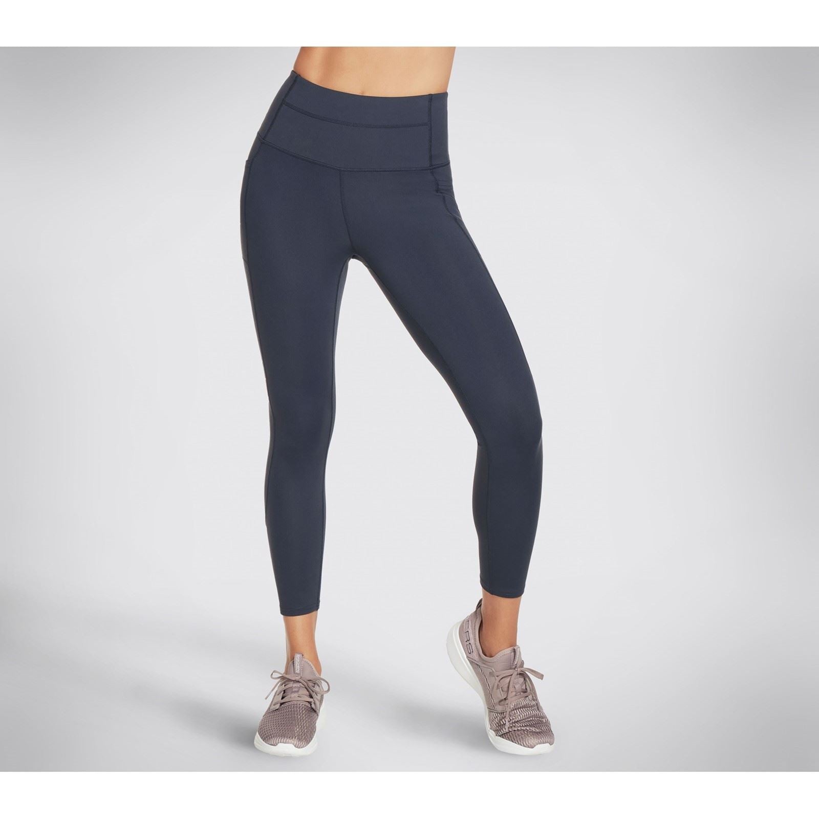 Skechers Performance GOWALK Wear High-Waisted 7/8 Leggings De Sport Bleus En Nylon Pour Femmes