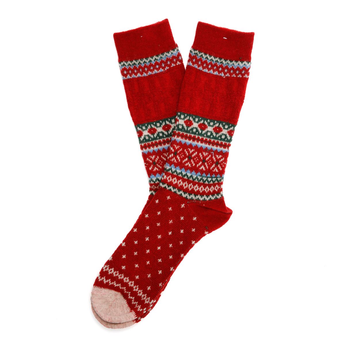 Anonymous Ism Snow Links JQ Crew Chaussettes Pour Hommes Rouges Jusqu'Au Mollet