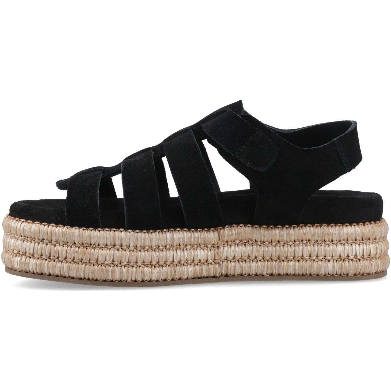 Hush Puppies Rosetta Gladiator Sandales En Cuir Noires / Marron Pour Femmes
