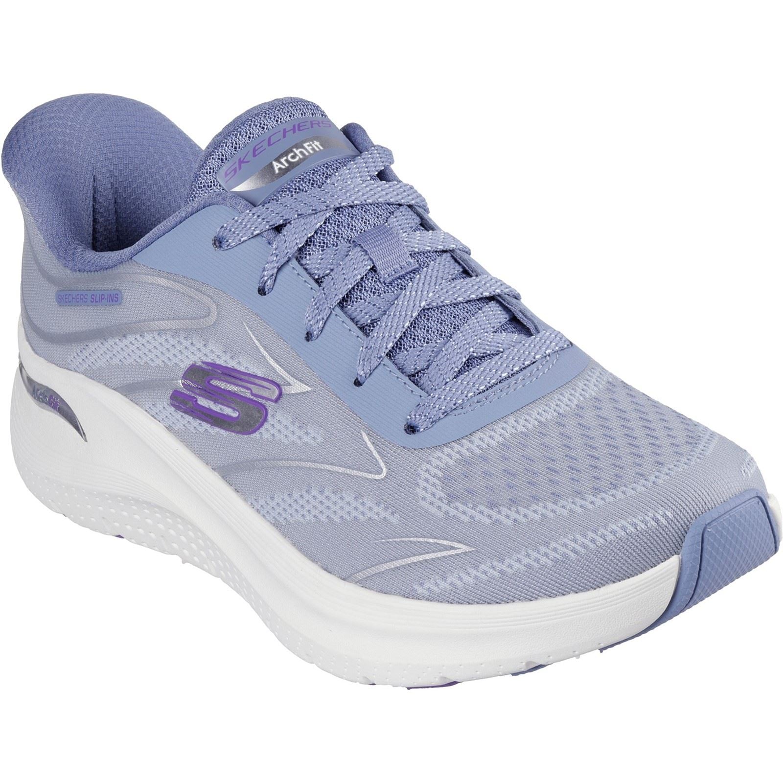 Skechers Arch Fit 2.0 Chaussures De Sport Pour Femmes En Textile Bleu/Violet.