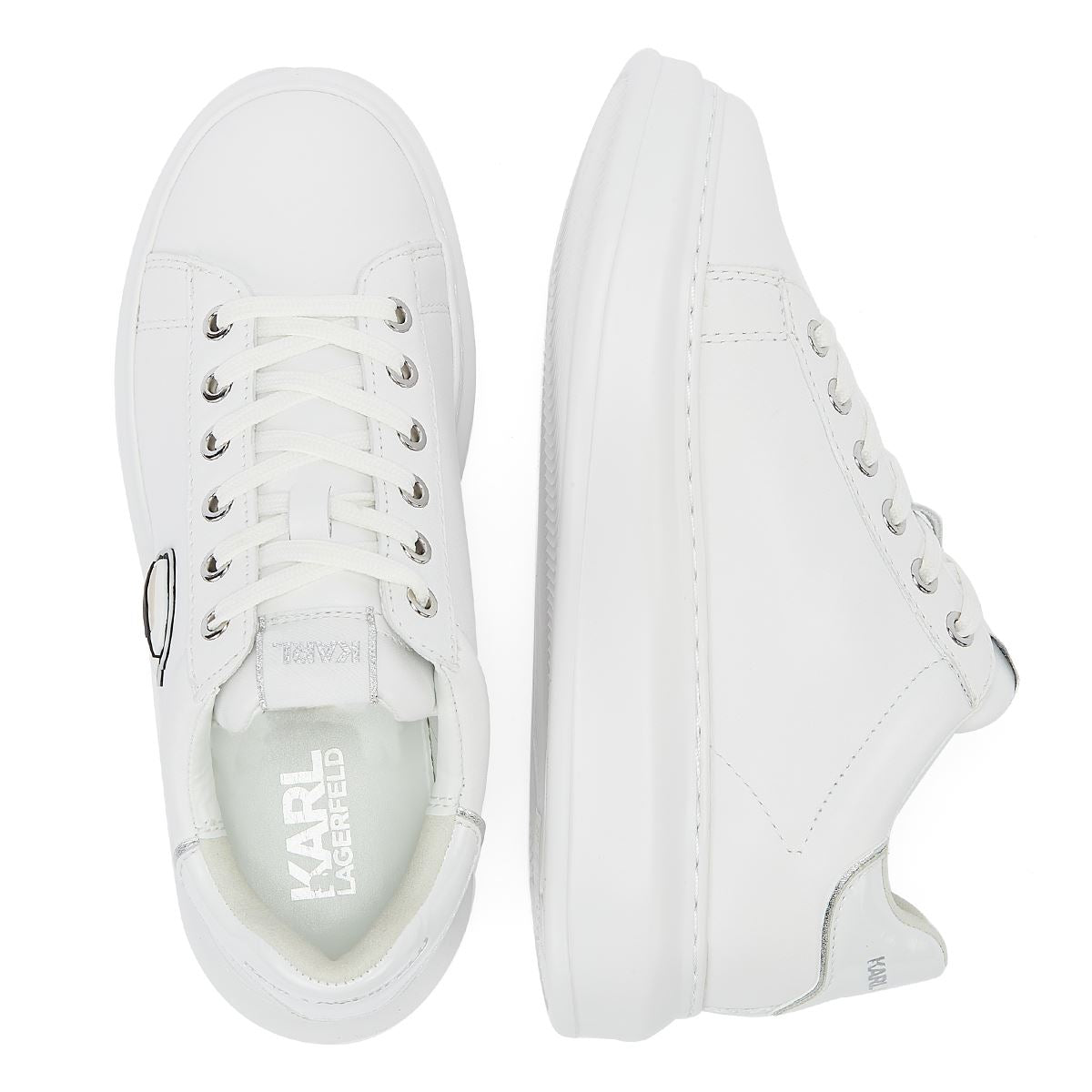 Karl Lagerfeld Kapri Nft Lo Dentelle Femmes Baskets Mono Blanc