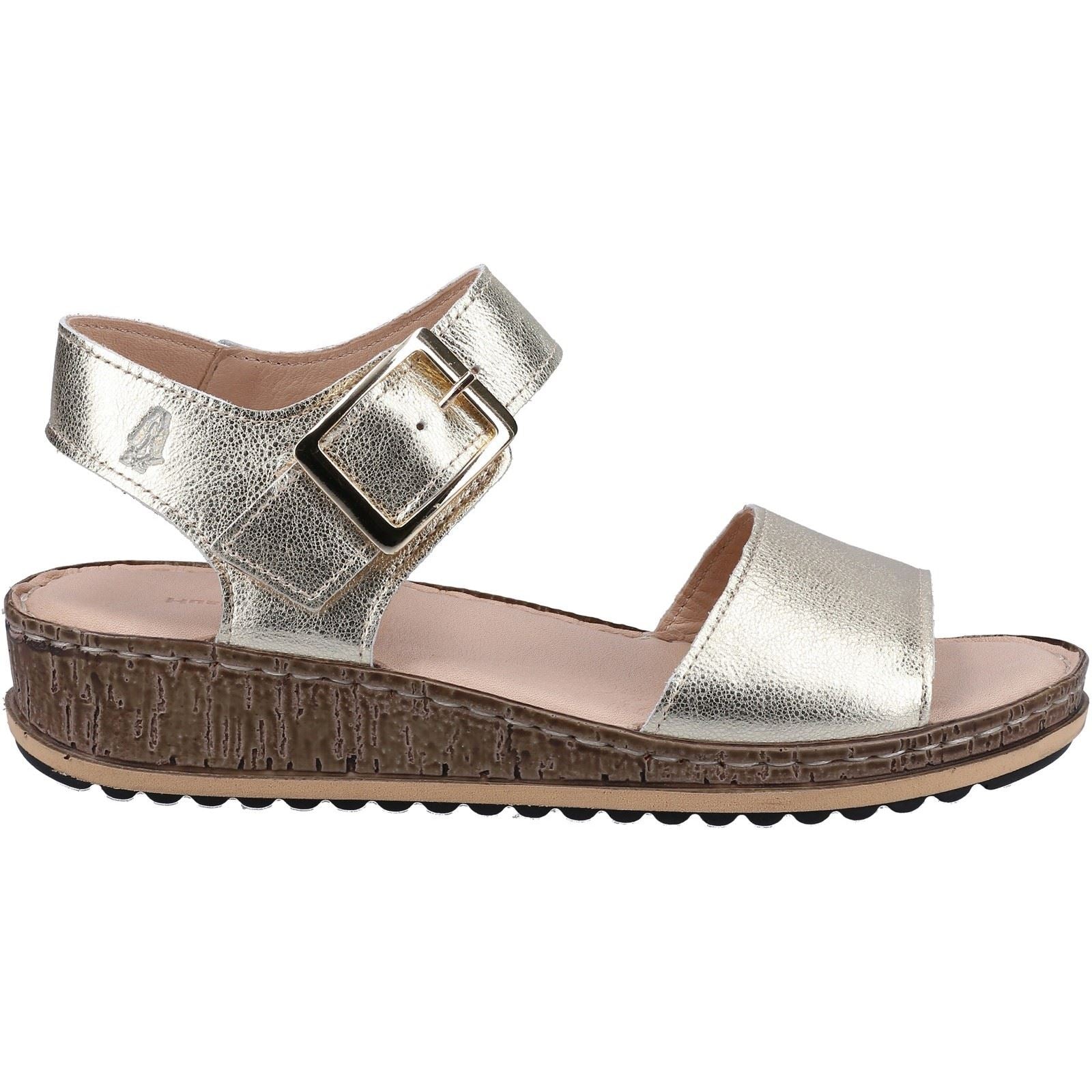 Hush Puppies Ellie Sandales En Cuir Doré Pour Femme