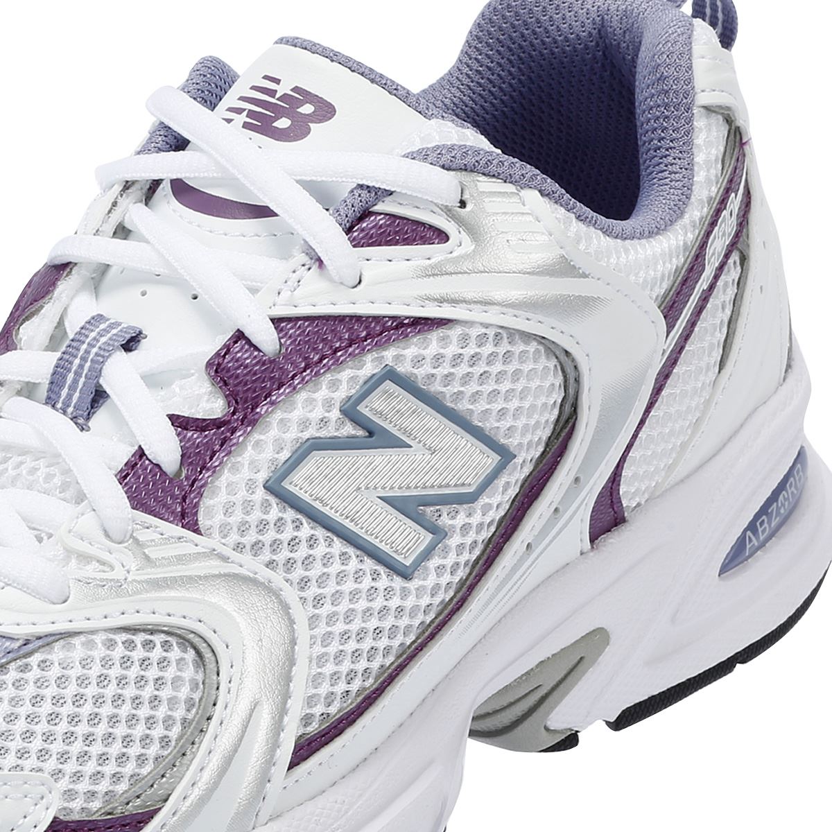 New Balance 530 Baskets Blanches/Violet Astral