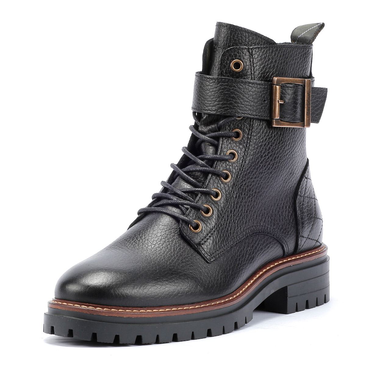 Barbour Heidi Bottes Noires En Cuir Pour Femmes