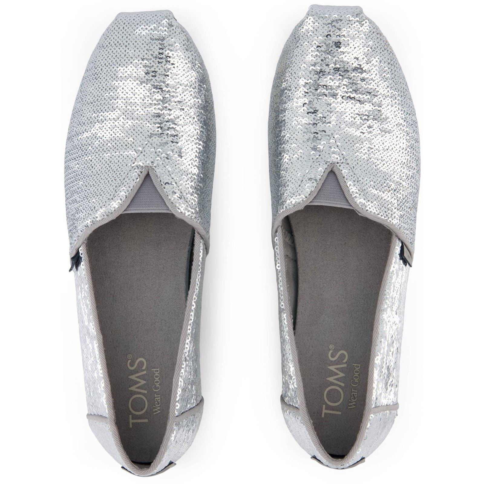 TOMS Alpargata Sequins Espadrilles Argentées En Textile Pour Femmes
