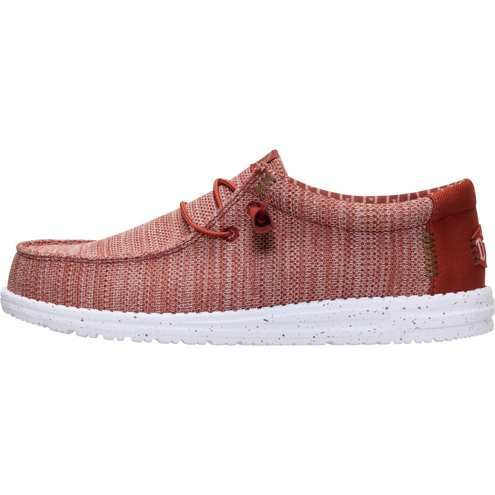 HEYDUDE Wally Stretch Sox Mocassins En Polyester Rouge Brûlé/Multi Pour Homme