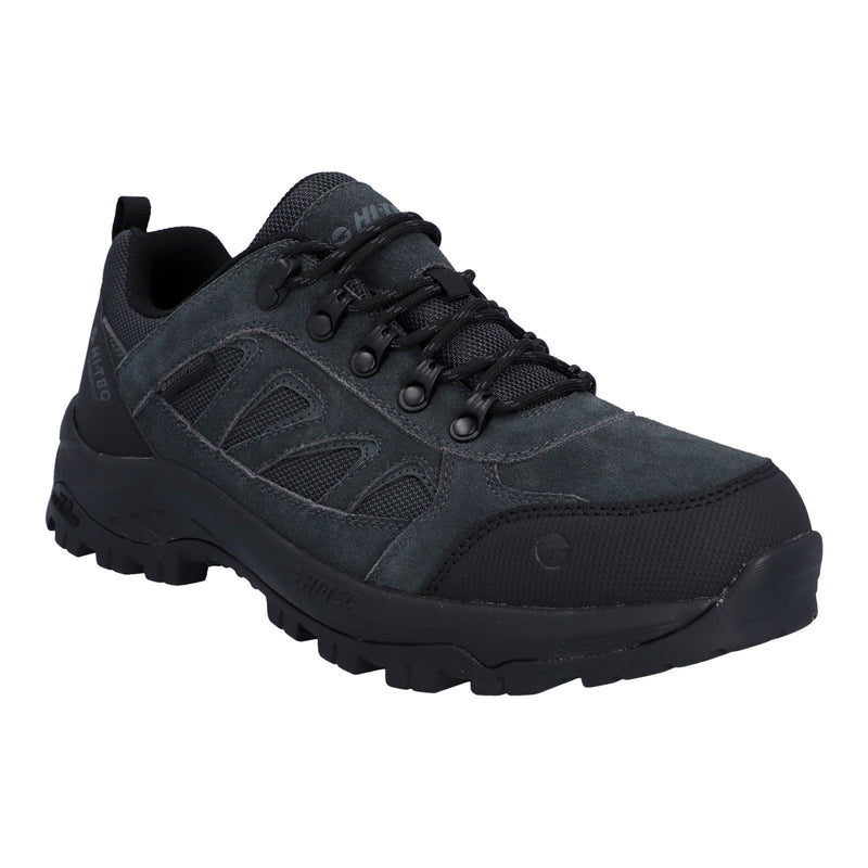 Hi-Tec Bandera Expedition Low Chaussures De Randonnée Pour Hommes En Cuir Gris Foncé/noir
