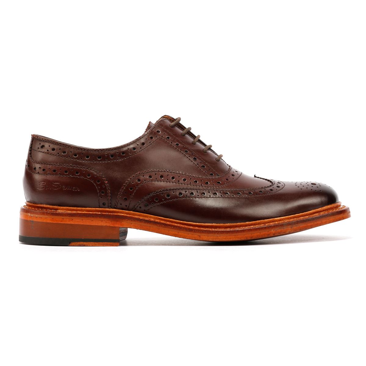 Ben Sherman Sugarman Brogue Chaussures En Cuir Marron À Lacets Pour Homme