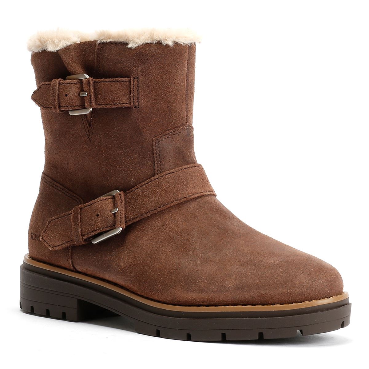 TOMS Ionie Moto Bottes Brunes Pour Femmes En Suede