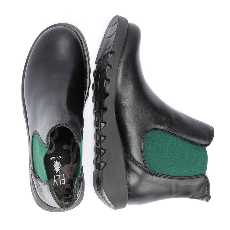 Fly London Salv Bottes Noires En Cuir Pour Femmes