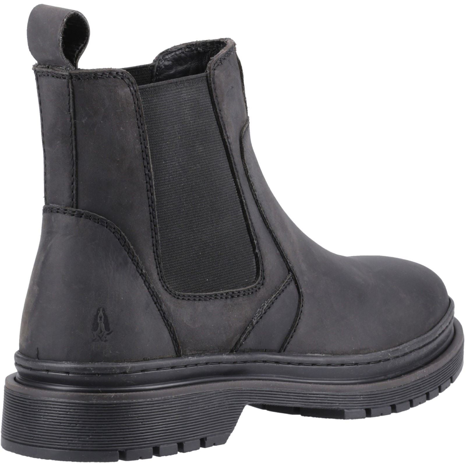 Hush Puppies Jamie Bottes En Cuir Noires Pour Hommes