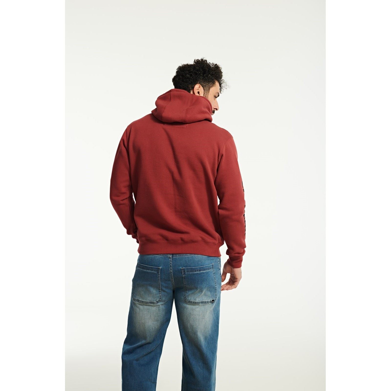 Caterpillar Trademark Banner Sweat À Capuche Rouge En Coton Pour Homme