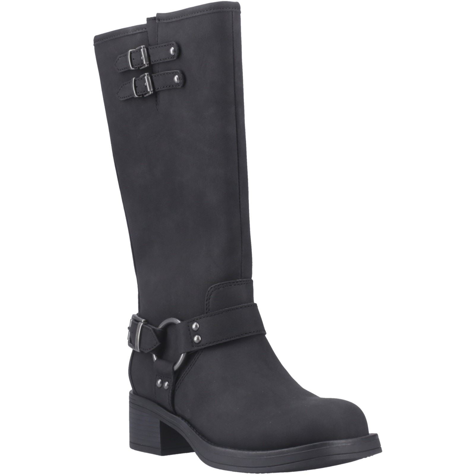 Rocket Dog Nash Bottes Hautes Noires À Talons En Similicuir Pour Femmes