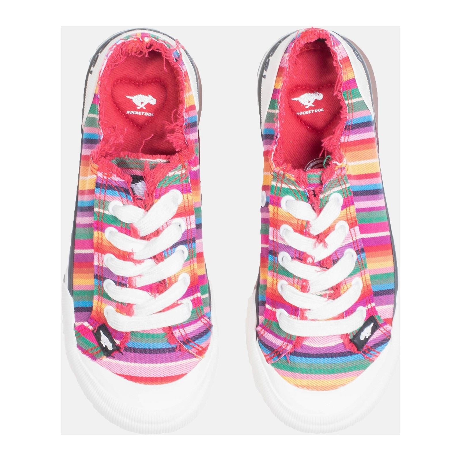 Rocket Dog Jazzin Eden Stripe Baskets Multicolores Rouges En Coton Pour Femmes