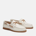Timberland Classic 2 Eye Chaussures Blanches En Cuir Pour Femmes
