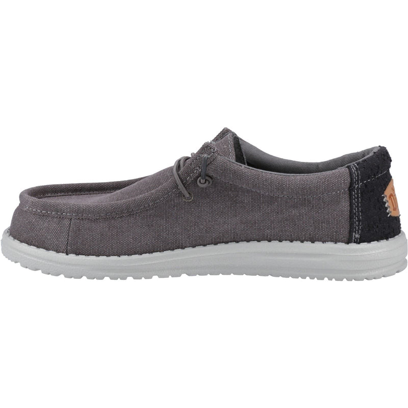 HEYDUDE Wally Workwear Chaussures Mocassins Pour Homme En Granit Gris/Noir En Mélange De Polyester