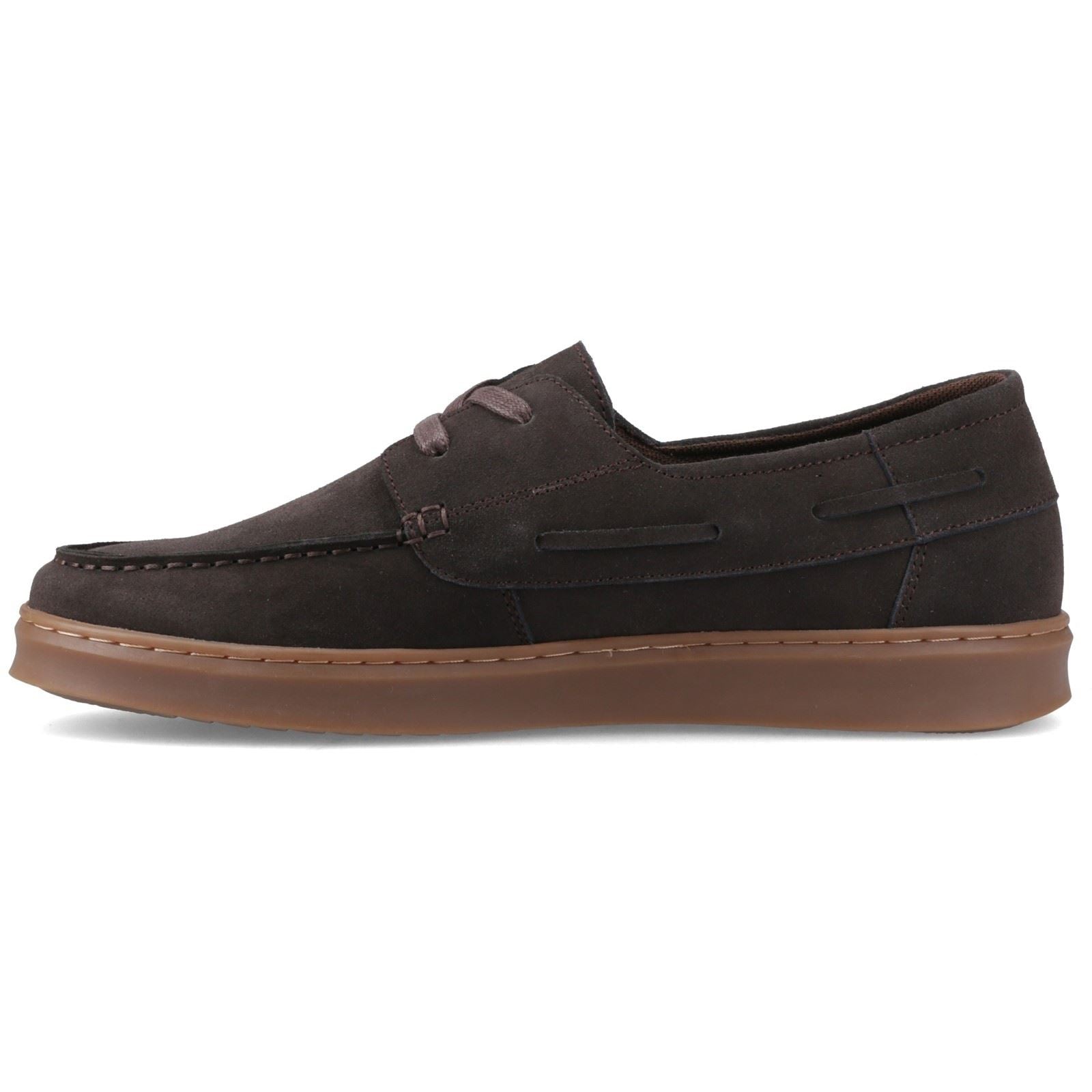 Hush Puppies Madden Boat Shoe Chaussures Bateau En Cuir Pour Hommes Chocolat
