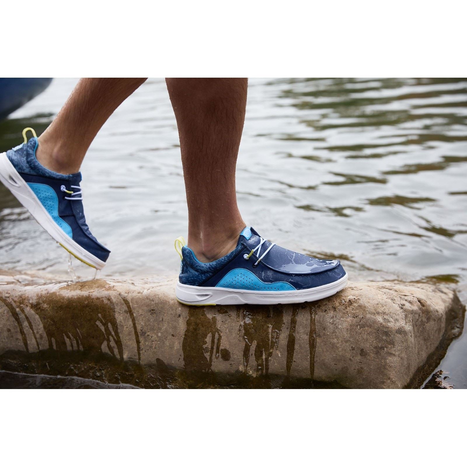 HEYDUDE Wally Hey2O Active Chaussures Mocassins Pour Hommes En Polyester Couleur Sargasso Bleu/Alaskan Bleu Taille M