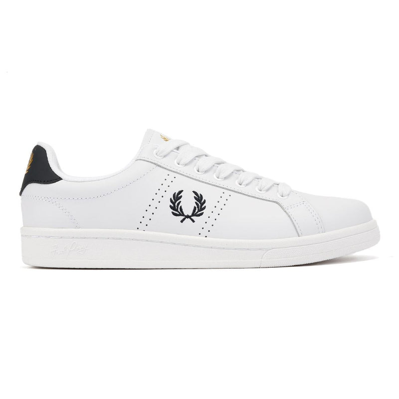 Fred Perry Cupsole Baskets Blanches En Cuir Pour Hommes