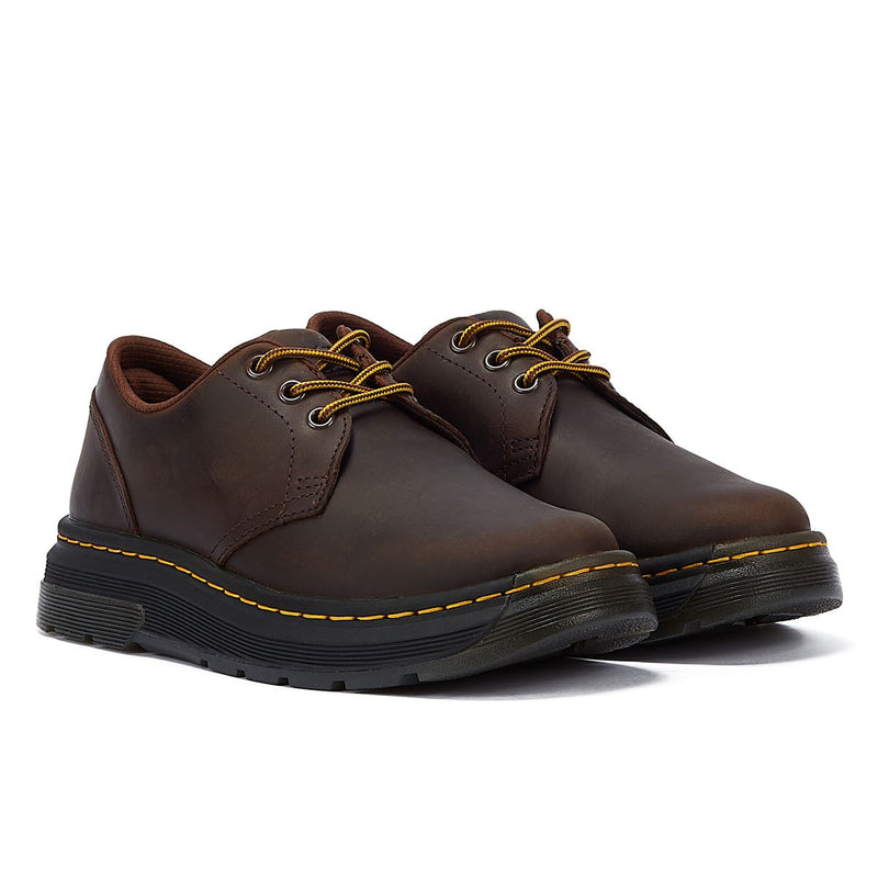 Dr. Martens Chaussures À Lacets Crewson Lo Crazy Horse Marron Foncé