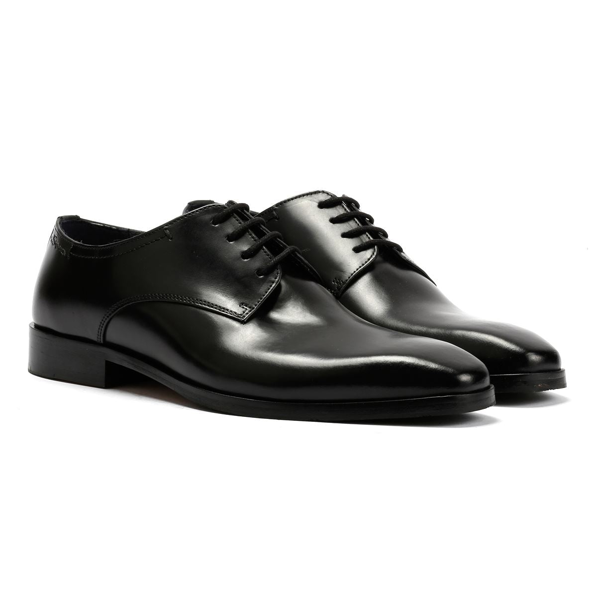 Ben Sherman Kenton Chaussures Noires En Cuir Pour Homme À Lacets