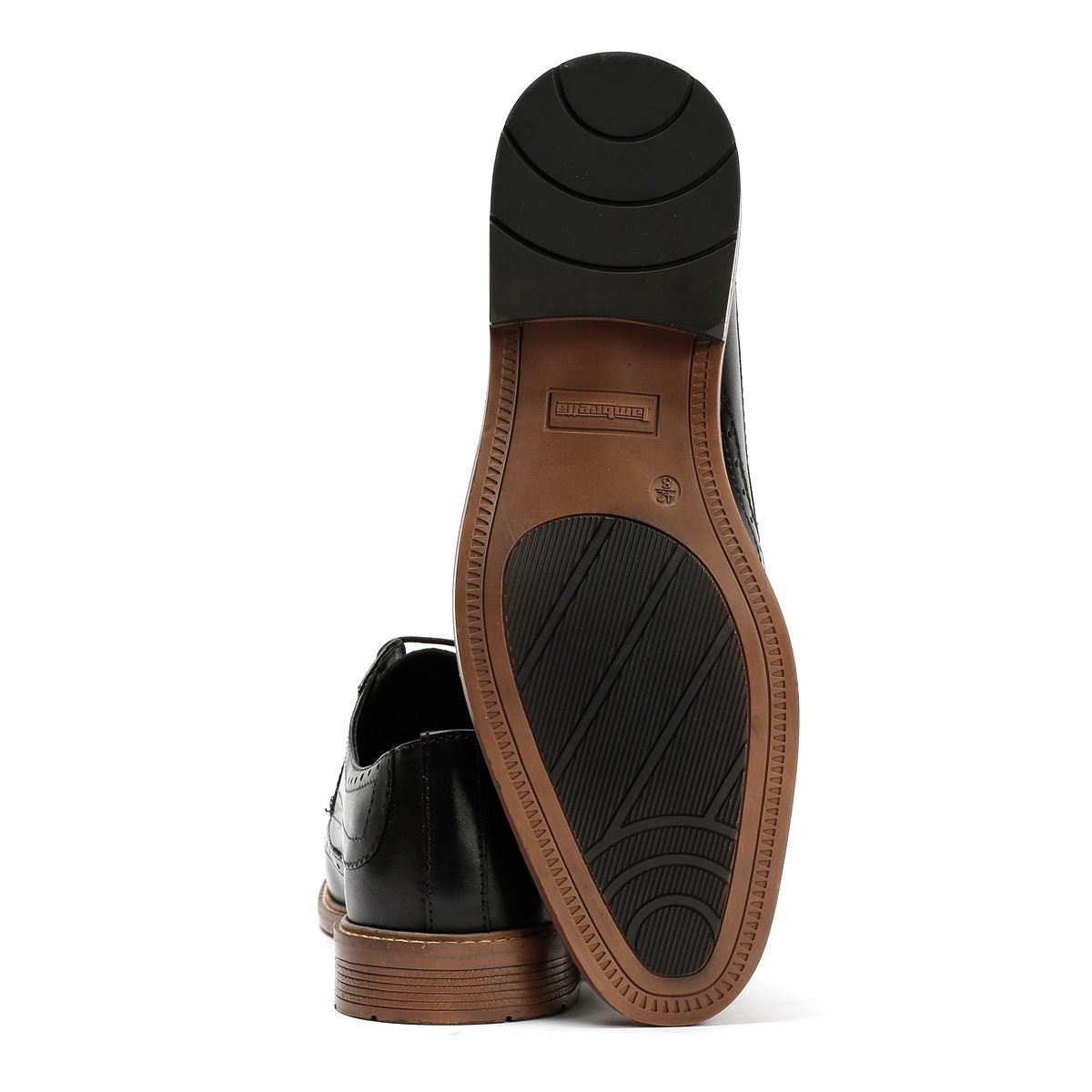 Lambretta Stockton Chaussures Noires En Cuir Pour Homme À Lacets