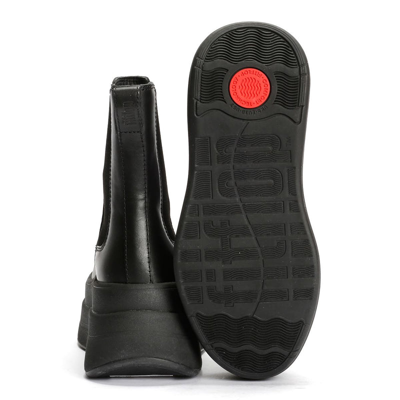 FitFlop F-Mode Bottes En Cuir Noires Pour Femmes