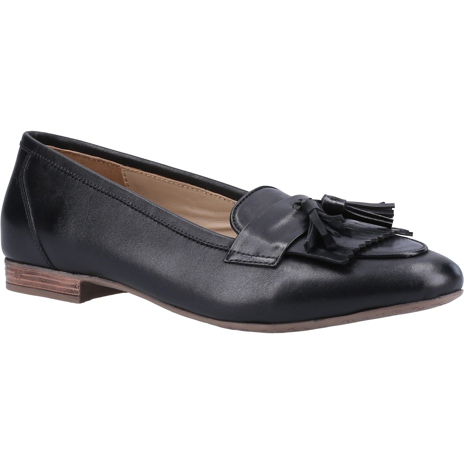 Hush Puppies Marissa Tassel Mocassins Noirs En Cuir Pour Femmes