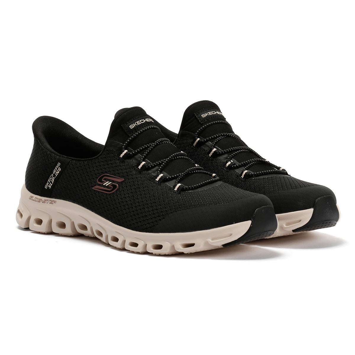 Skechers Slip-Ins Glide Step Vibey Baskets Noires En Mesh Pour Femmes